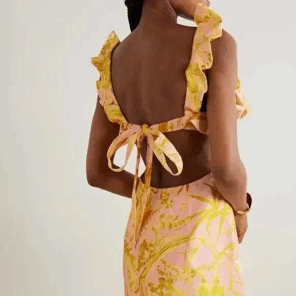 Zimmermann Golden Ruffle Minidress Size AU 0 / US 4